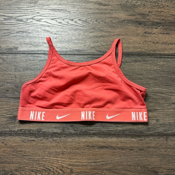 Nike Crimson Sports Bra with Logo Band - Picture 1 of 2